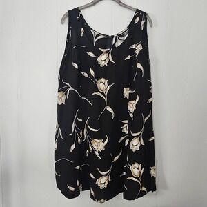Womens Plus Floral Minj Dress Womens 16 Black Vintage 90s